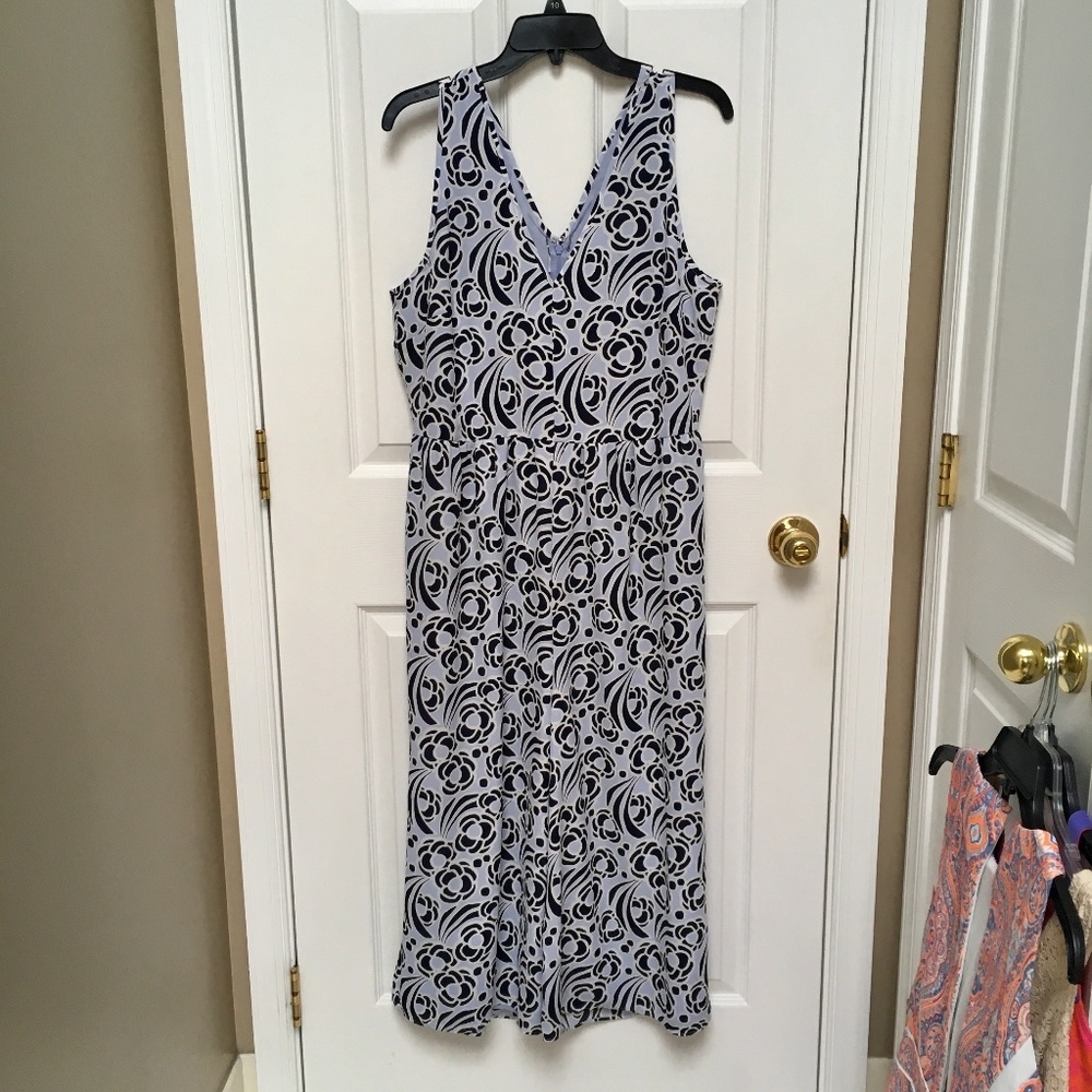 ann taylor womens 12 floral jumpsuit light blue sp